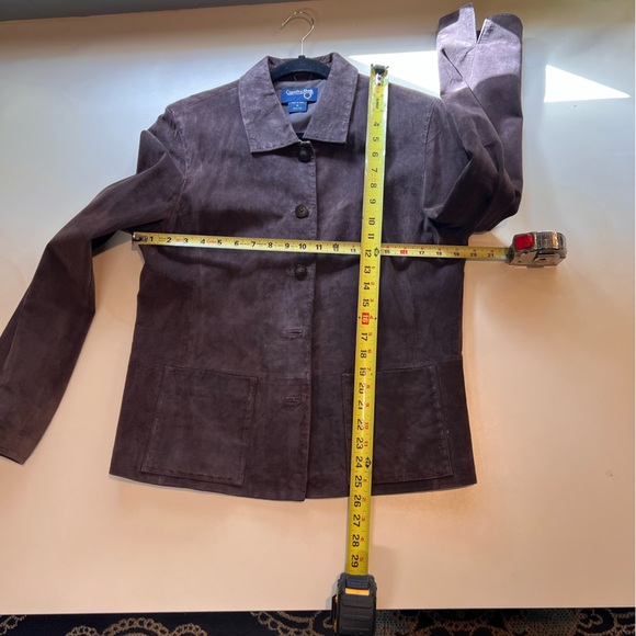 Brown Suede leather ladies jacket, pristine and vintage, ladies M - Picture 2 of 7